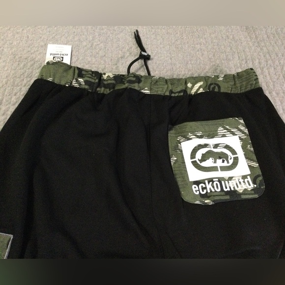 Ecko Unlimited Black w/ Green Camo Sweatpants Size XL EO31G577 - Picture 7 of 9
